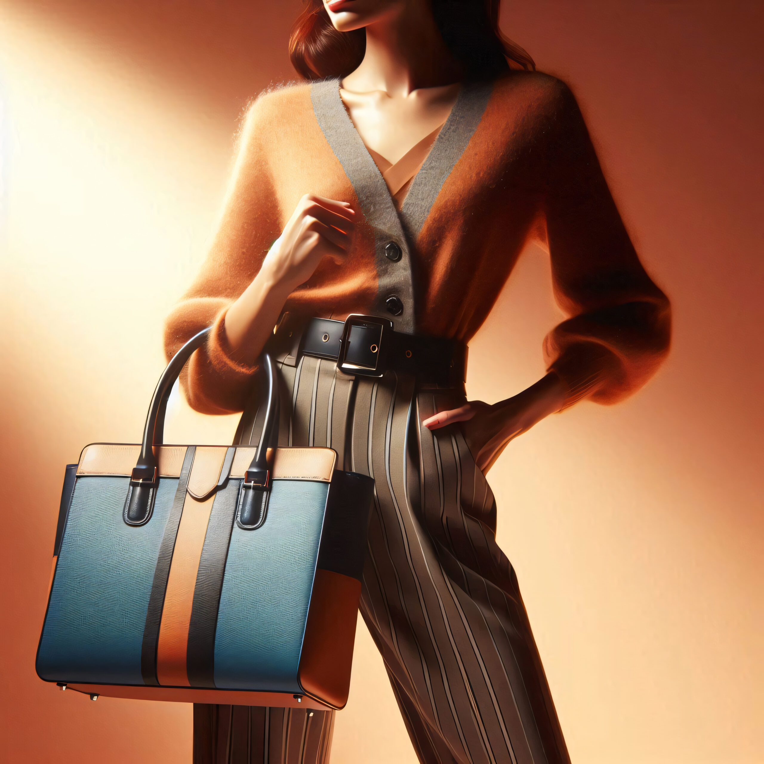 Elegantly dressed woman with handbag